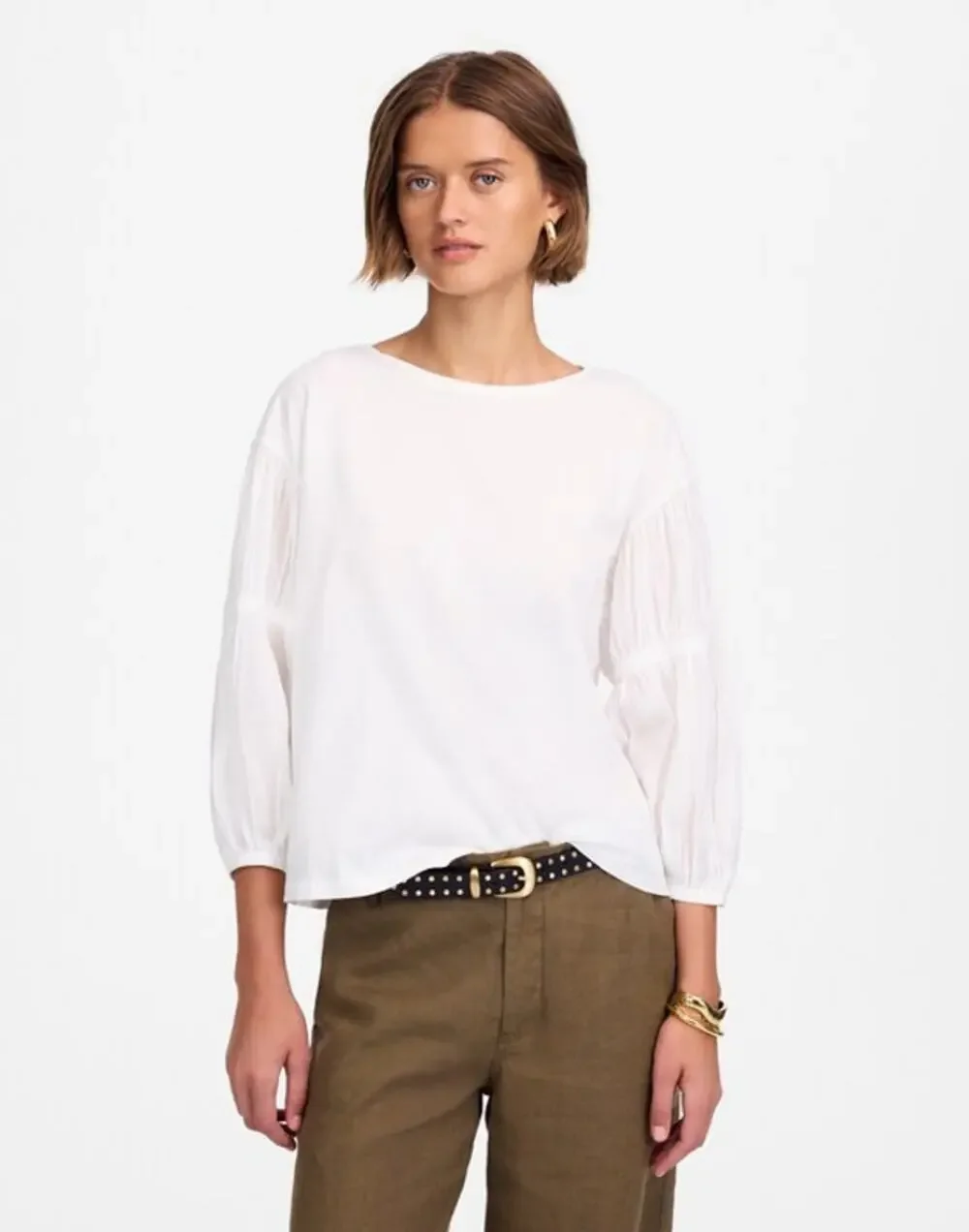 NWT Madewell Puff-Sleeve Drop-Shoulder Knit Top Size XS